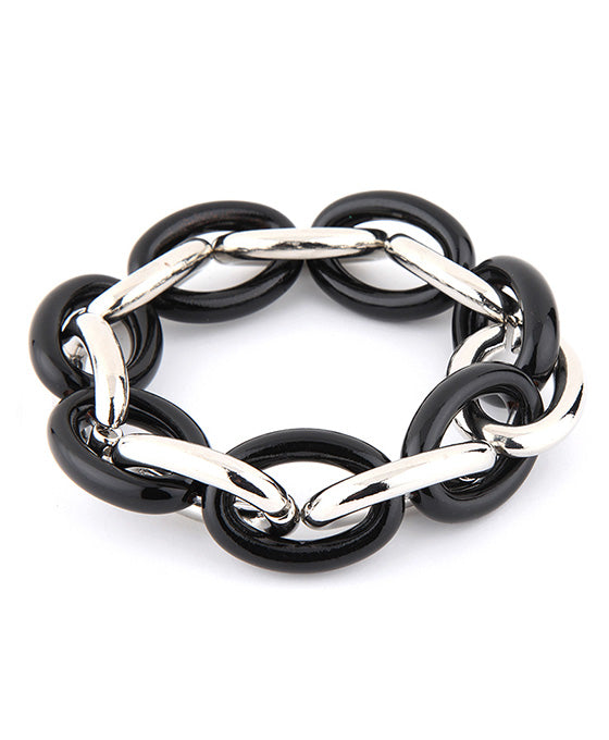 Elastic Polished Link Bracelet