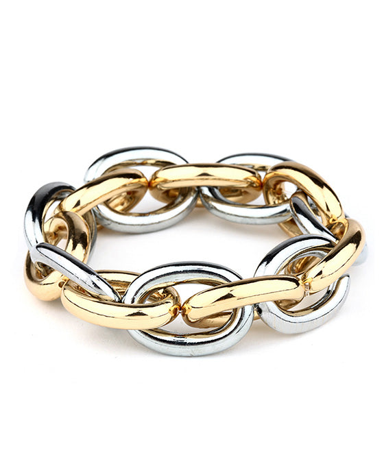 Elastic Polished Link Bracelet
