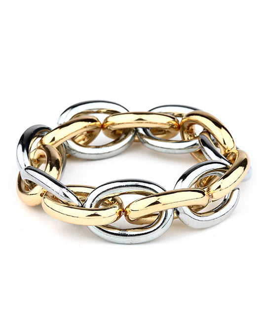 Elastic Polished Link Bracelet