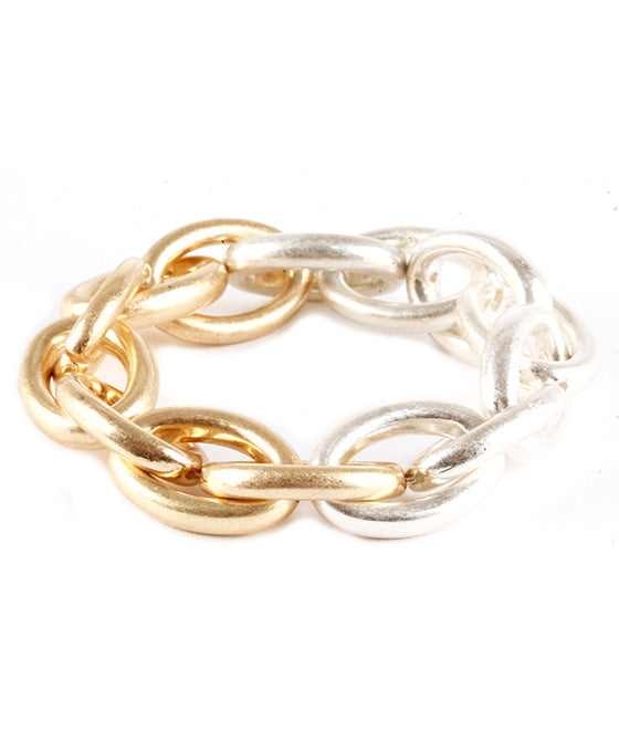 Elastic Polished Link Bracelet