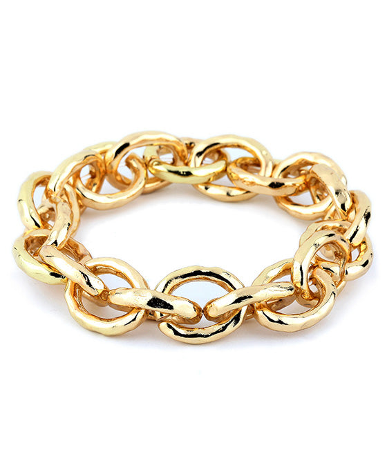 Pure Elastic Link w/ Hammered Texture Bracelet
