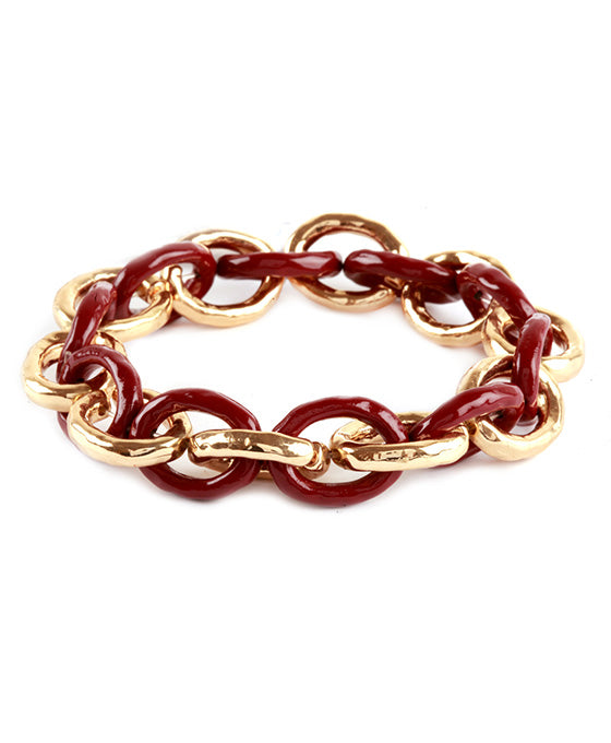 Pure Elastic Link w/ Hammered Texture Bracelet