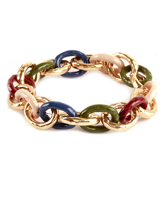 Pure Elastic Link w/ Hammered Texture Bracelet