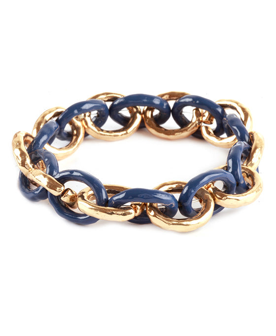 Pure Elastic Link w/ Hammered Texture Bracelet