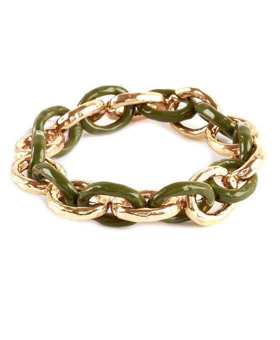 Pure Elastic Link w/ Hammered Texture Bracelet