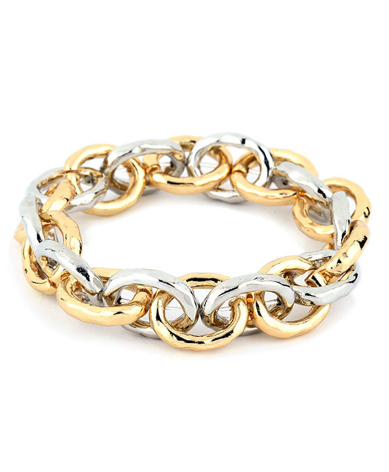 Pure Elastic Link w/ Hammered Texture Bracelet