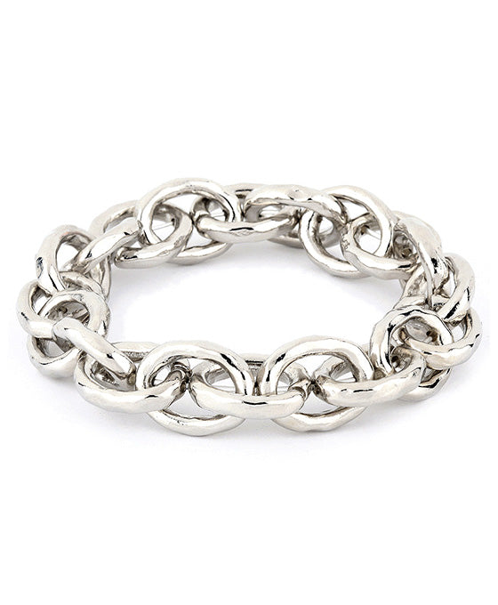 Pure Elastic Link w/ Hammered Texture Bracelet