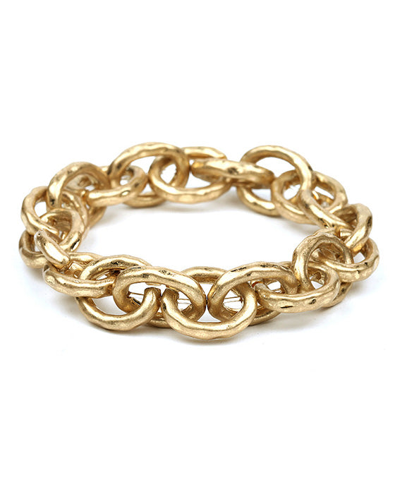 Pure Elastic Link w/ Hammered Texture Bracelet