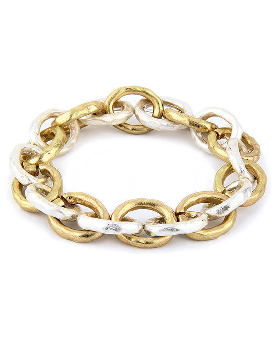 Pure Elastic Link w/ Hammered Texture Bracelet