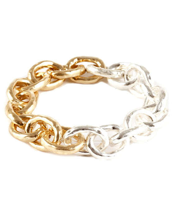 Pure Elastic Link w/ Hammered Texture Bracelet