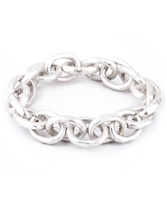 Pure Elastic Link w/ Hammered Texture Bracelet