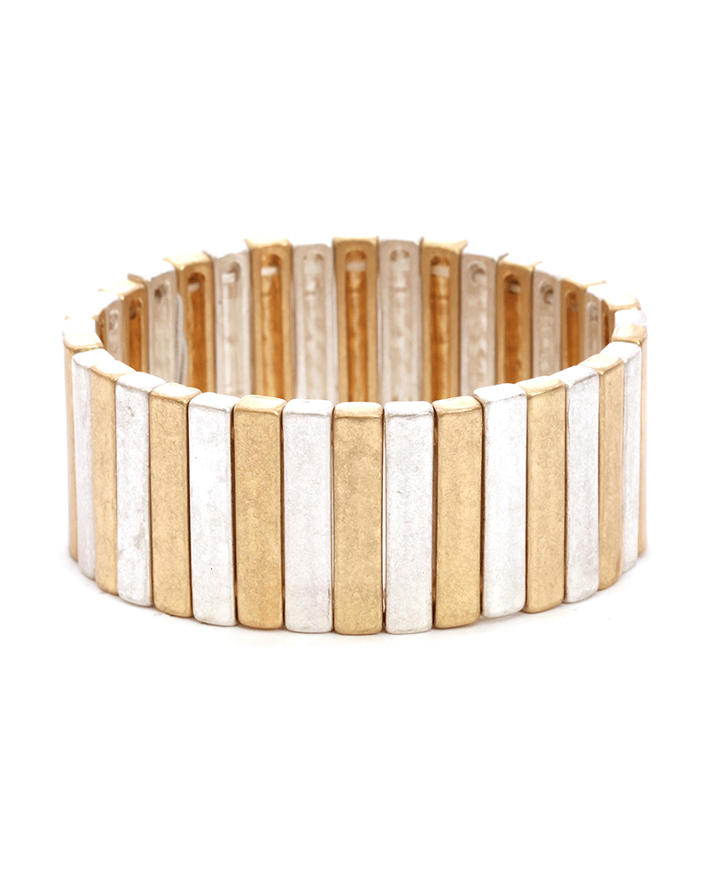 Metal Bar Color Coating Elastic Bracelet