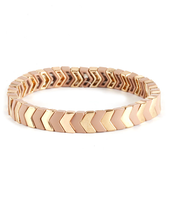 Metal Color Coating Elastic Geometric Bracelet