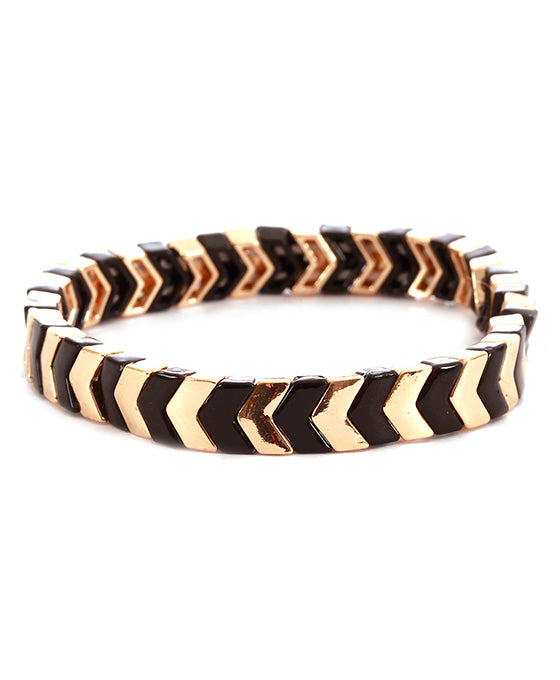 Metal Color Coating Elastic Geometric Bracelet