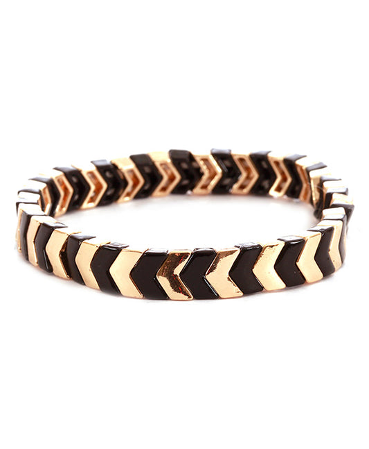 Metal Color Coating Elastic Geometric Bracelet