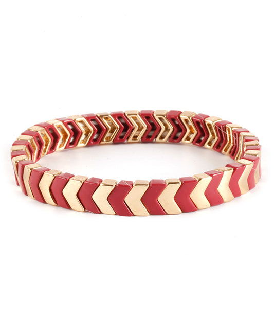 Metal Color Coating Elastic Geometric Bracelet