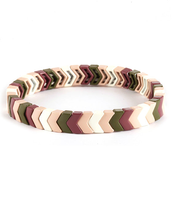 Metal Color Coating Elastic Geometric Bracelet