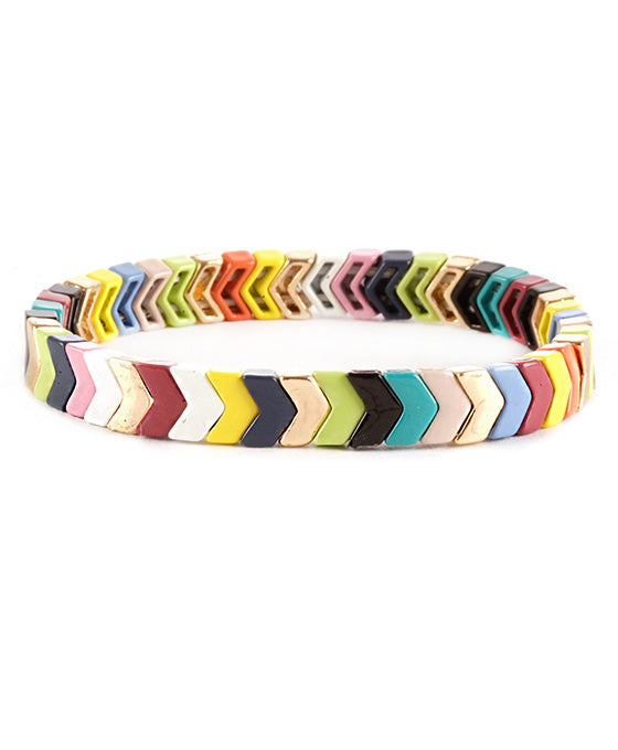 Metal Color Coating Elastic Geometric Bracelet