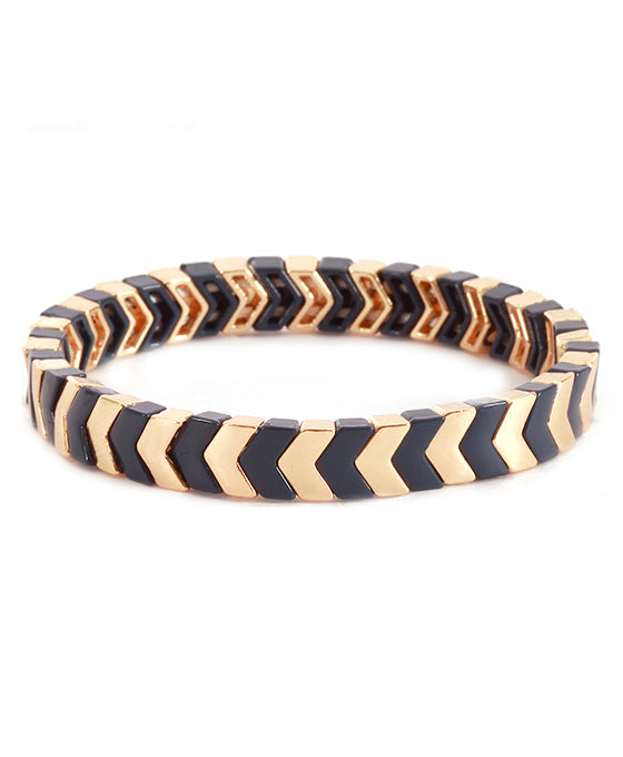 Metal Color Coating Elastic Geometric Bracelet