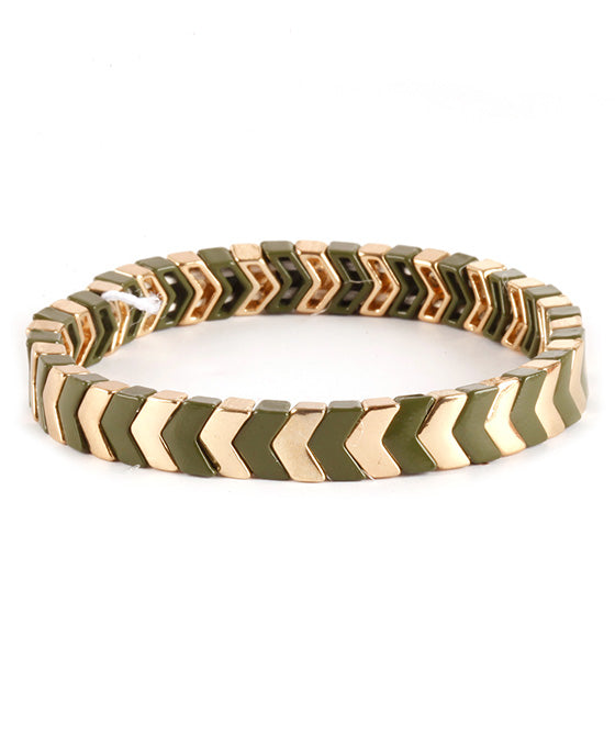 Metal Color Coating Elastic Geometric Bracelet