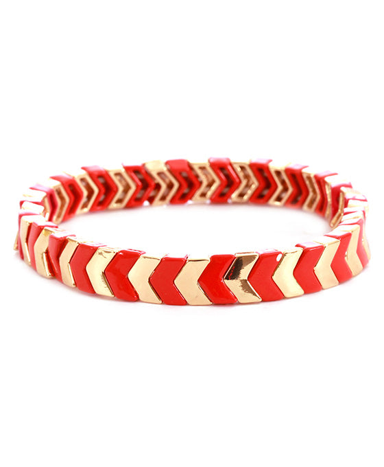 Metal Color Coating Elastic Geometric Bracelet