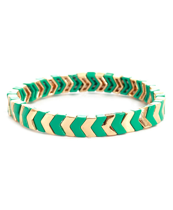 Metal Color Coating Elastic Geometric Bracelet