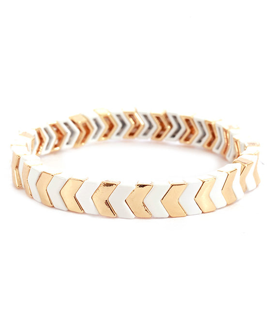 Metal Color Coating Elastic Geometric Bracelet