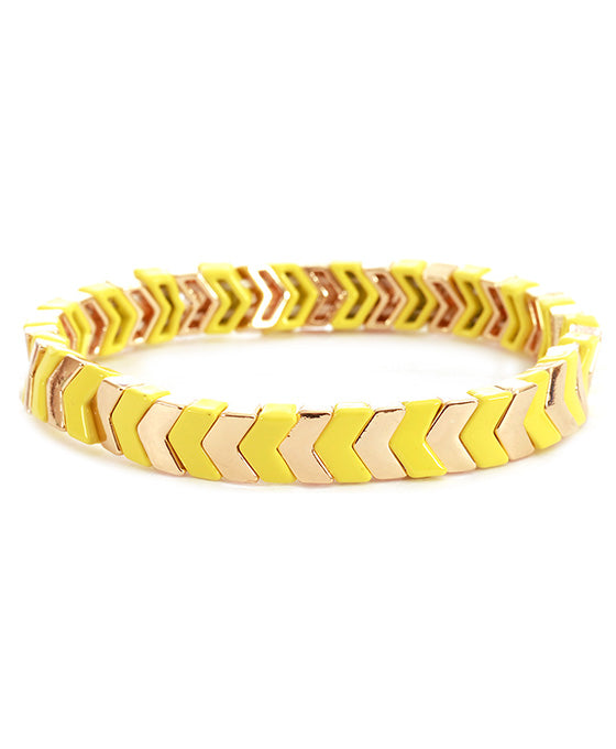 Metal Color Coating Elastic Geometric Bracelet