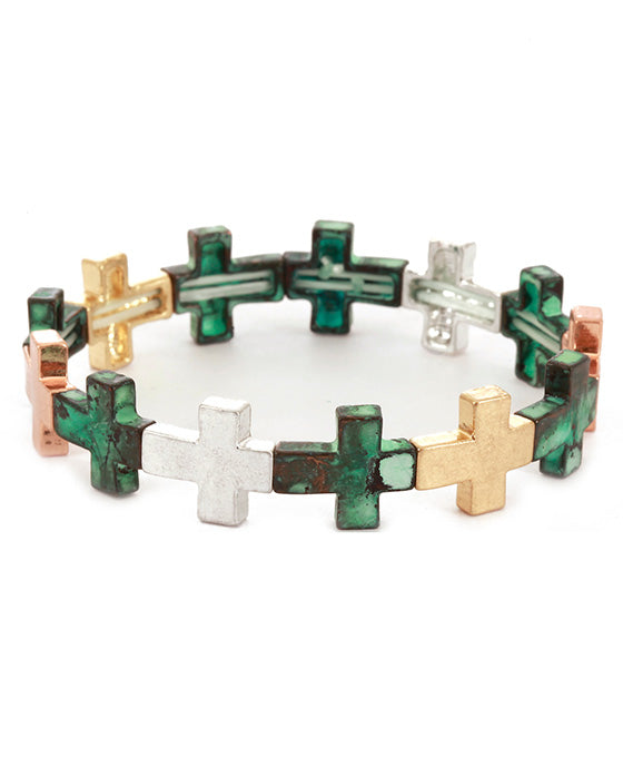 Metal Cross Elastic Bracelet