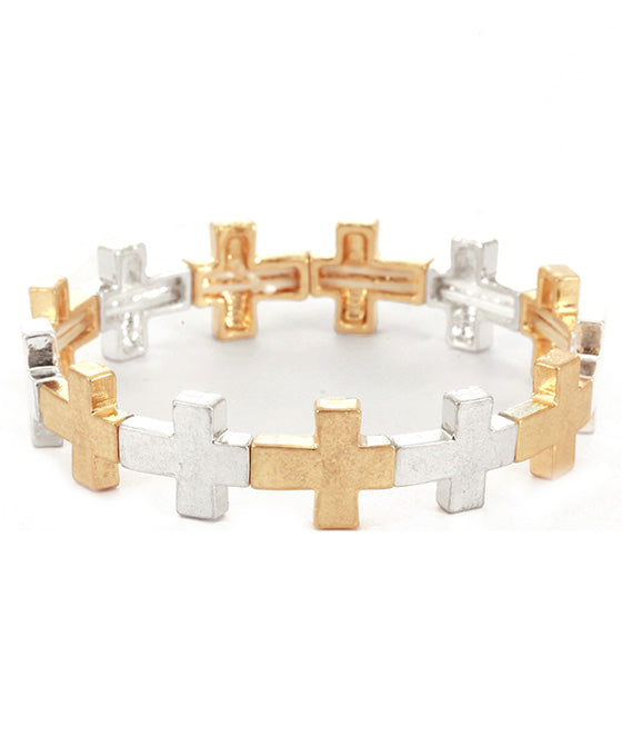 Metal Cross Elastic Bracelet