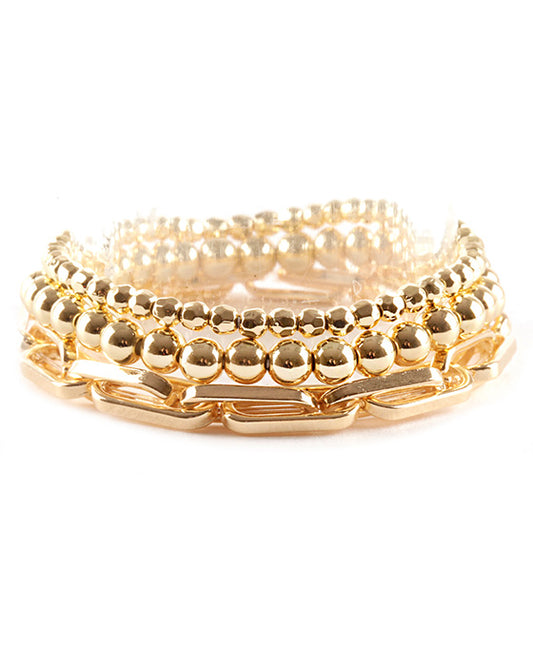 Metal CCB Link Elastic Bracelet