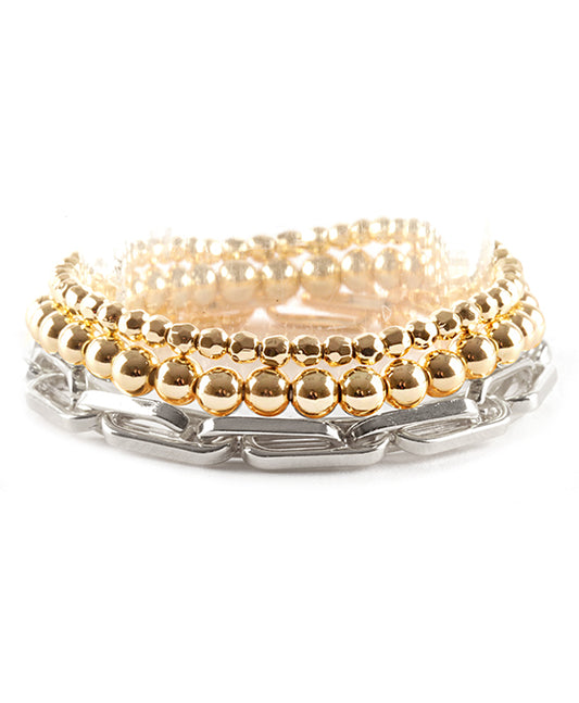 Metal CCB Link Elastic Bracelet
