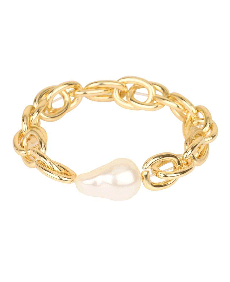 Metal Link w/ Pearl Bracelet
