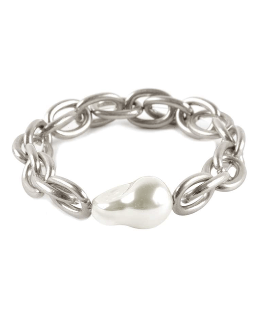 Metal Link w/ Pearl Bracelet