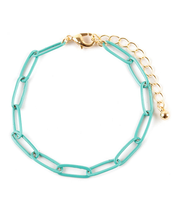 Metal Color Coating Paper Clip Bracelet