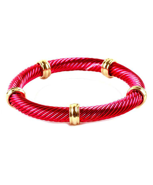 Metal Aluminum Coating Twisted Elastic Bracelet