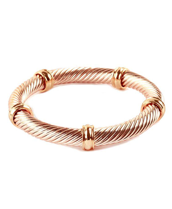 Metal Aluminum Coating Twisted Elastic Bracelet