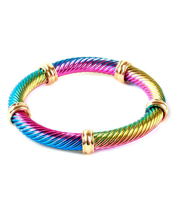 Metal Aluminum Coating Twisted Elastic Bracelet