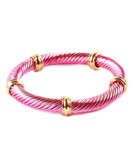 Metal Aluminum Coating Twisted Elastic Bracelet