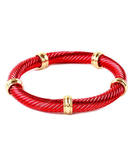 Metal Aluminum Coating Twisted Elastic Bracelet