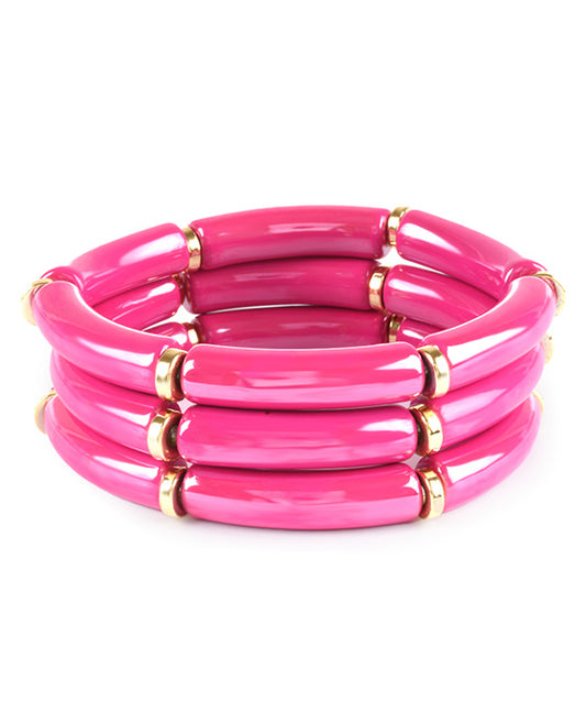 Plastic Tube AB Coating Stackable Bracelet