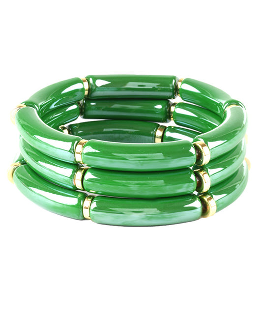 Plastic Tube AB Coating Stackable Bracelet