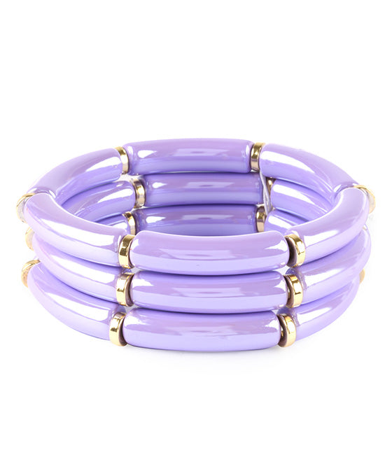 Plastic Tube AB Coating Stackable Bracelet