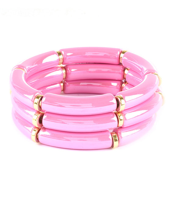 Plastic Tube AB Coating Stackable Bracelet