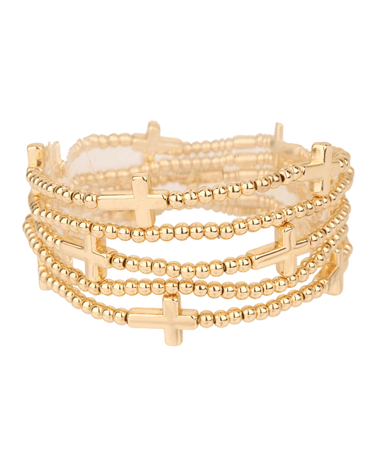 CCB Ball & Cross Elastic Bracelet