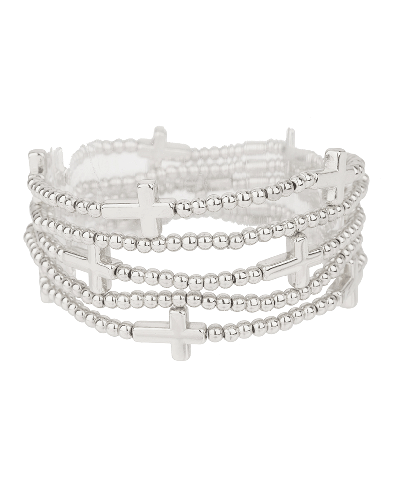 CCB Ball & Cross Elastic Bracelet