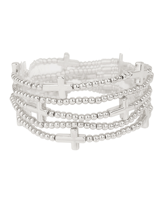CCB Ball & Cross Elastic Bracelet