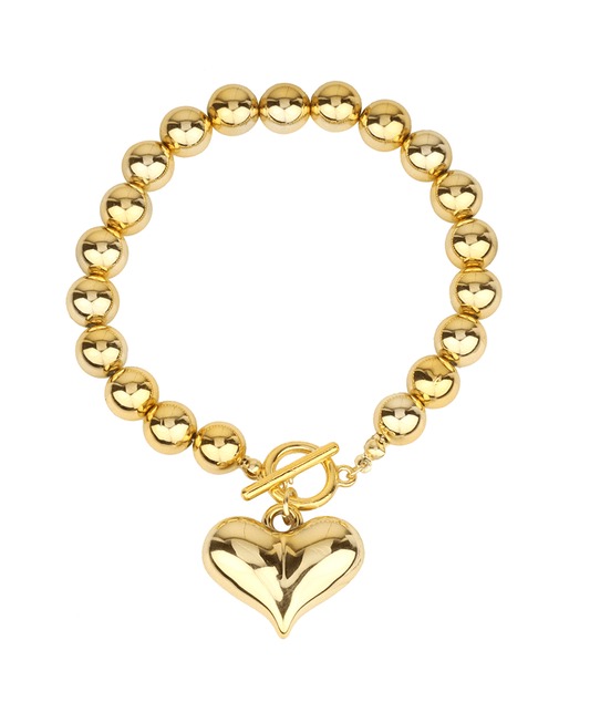 Heart CCB Ball Toggle Bracelet