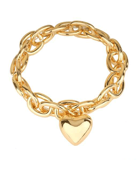 Metal Heart Link Elastic Bracelet