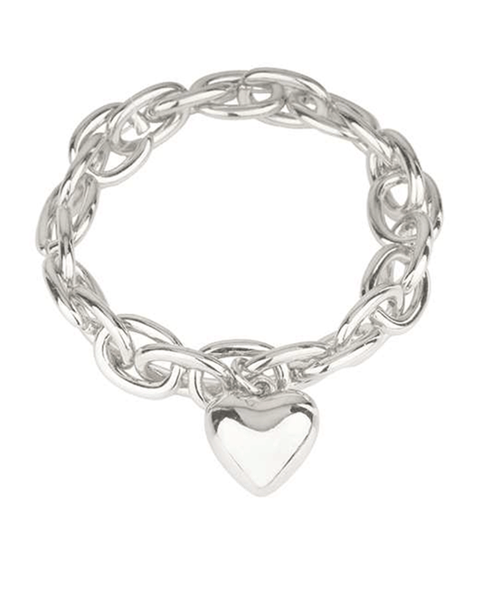 Metal Heart Link Elastic Bracelet